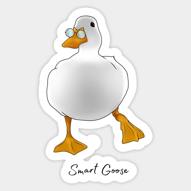 Smart Goose Sticker by Kasza89